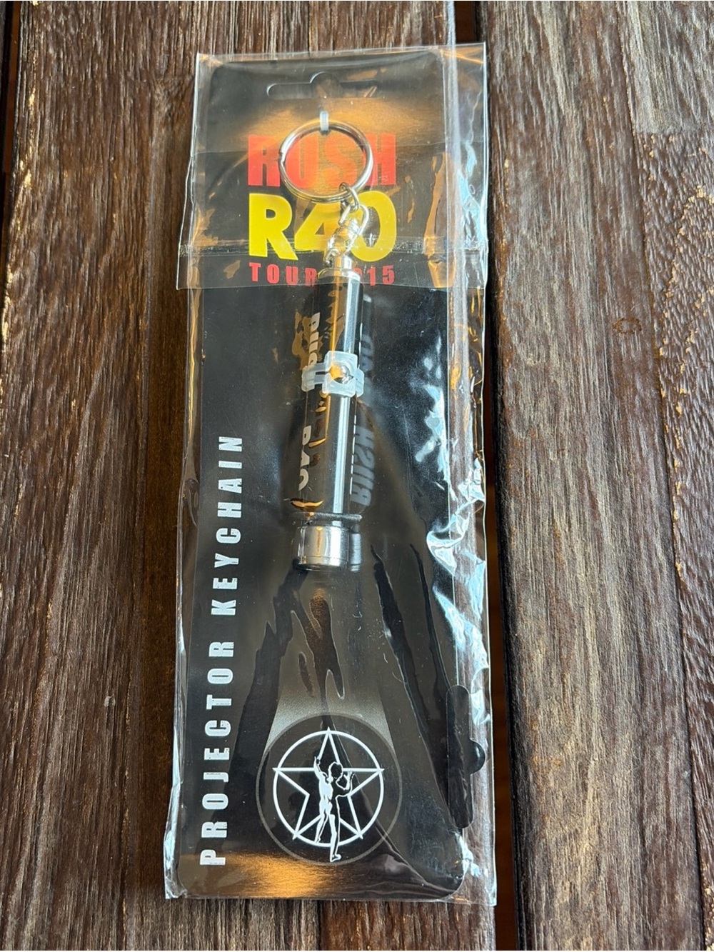 Rush R40 Tour 2015 Promo Starman Projector  Keychain Black Silver White